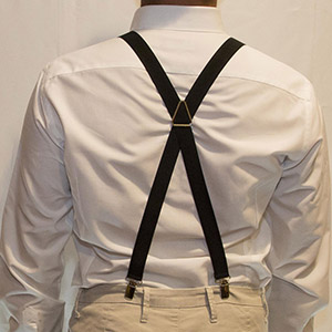 Bretelle Elastico Rigato Nero<br/> H 2.5 cm